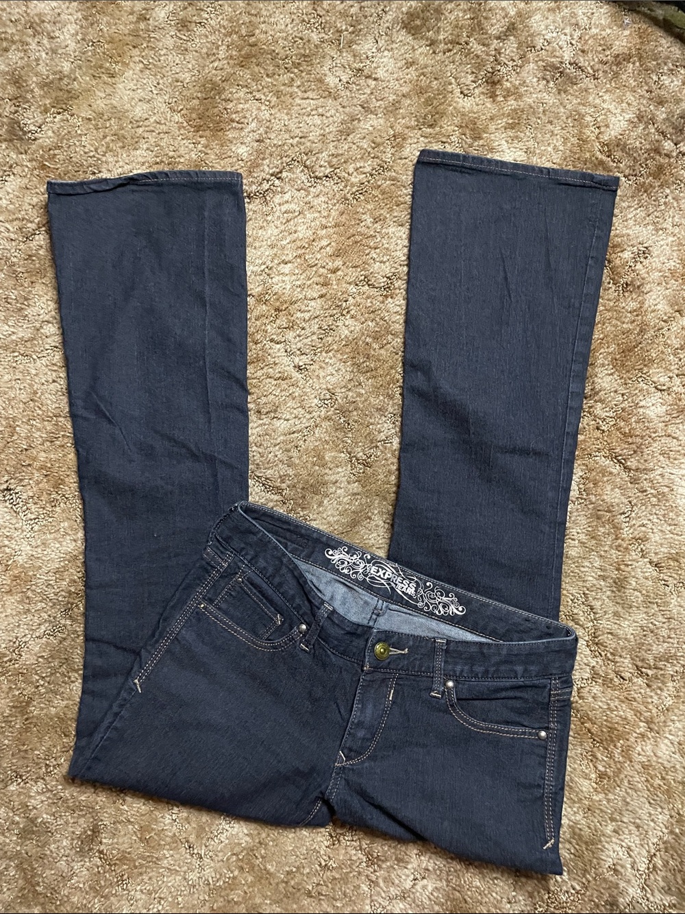 Express Bootcut Stella‎ Regular Fit Low Rise Dark Wash Jean Size 4 Regular